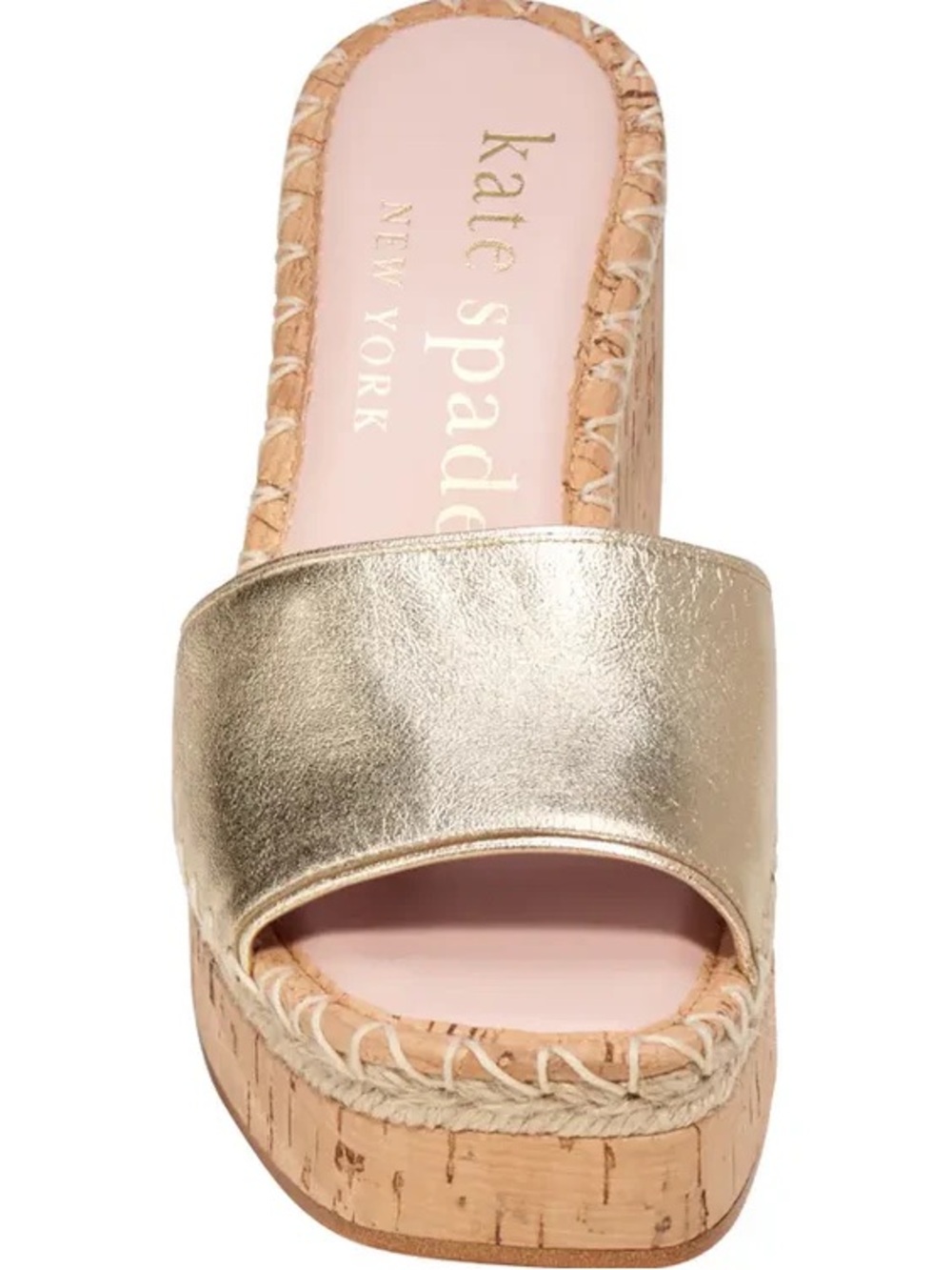 KATE SPADE WOMENS COSETTE SLIDE SANDALS METALLIC GOLD SIZE 8  US NEW
